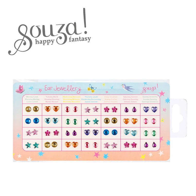 Kolczyki samoprzylepne kryształki 3D 56 szt. Souza!