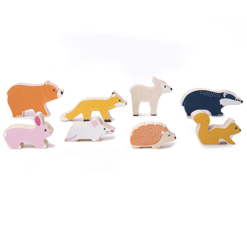 Zwierząta leśne drewniane figurki 8 szt. Bigjigs toys