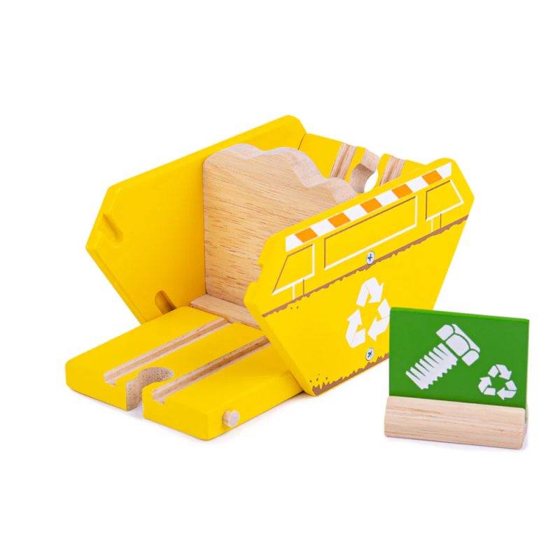 Żółty kontener recyklingowy Bigjigs Rail