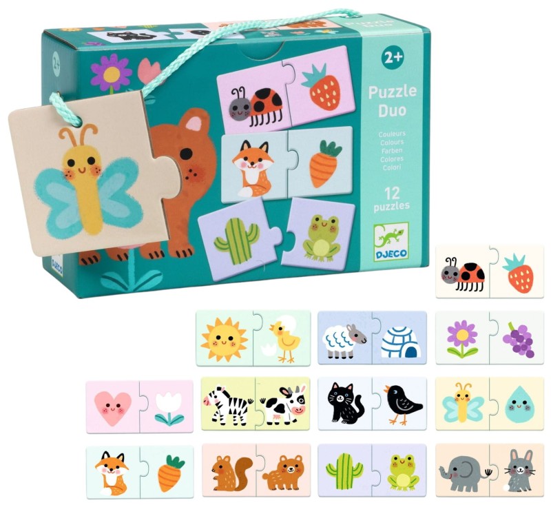 Puzzle dwuelementowe pary Kolory Djeco