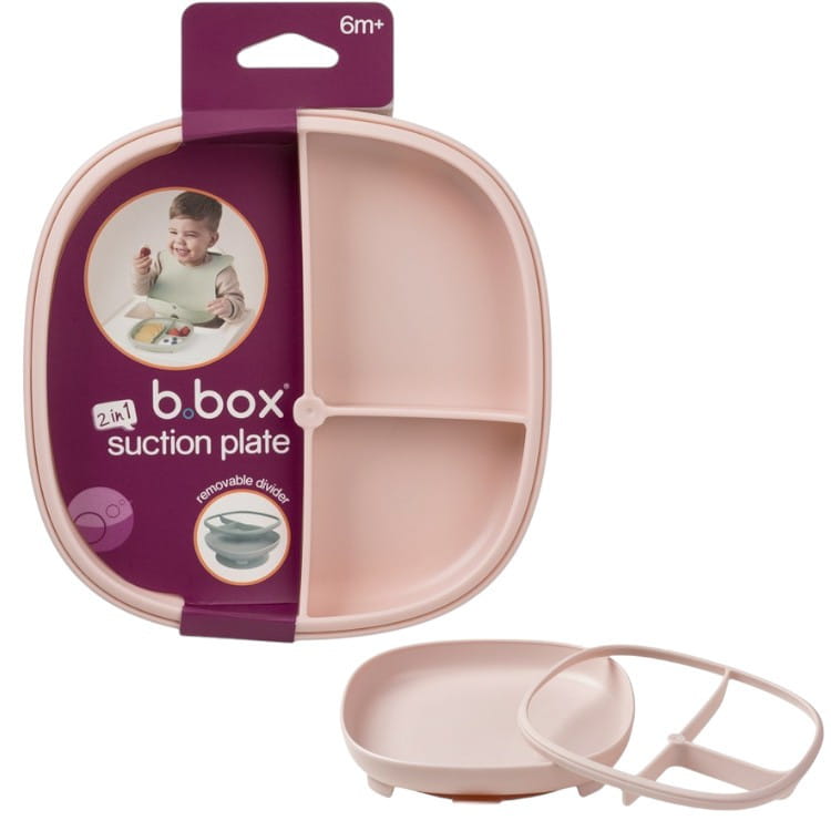 b.box talerzyk z przyssawką 2w1, różowy,