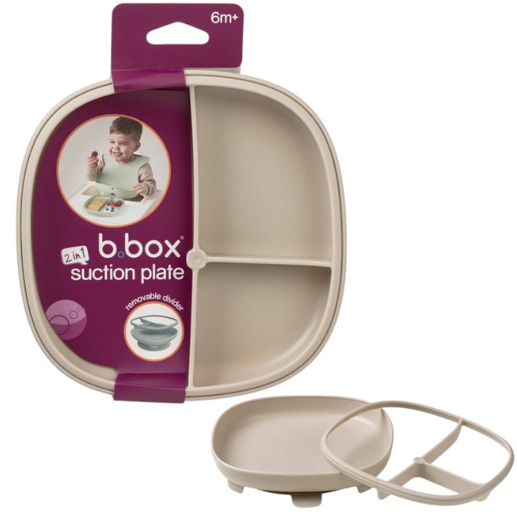 b.box talerzyk z przyssawką 2w1 beżowy