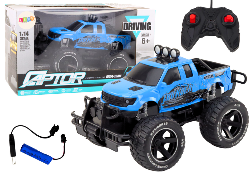 Auto terenowe RC 1:14 niebieskie sterowane na pilota Lean Toys
