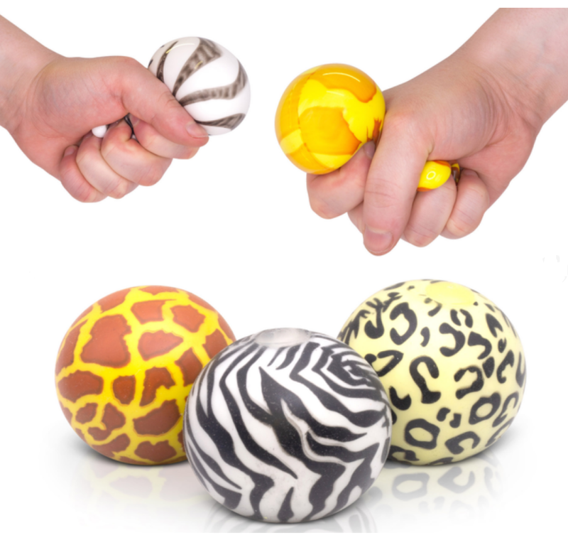 Gniotki sensoryczne 3 szt. piłeczki Safari Diddy Squish