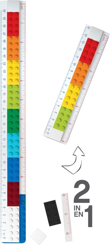 Lego linijka 15-30 cm z minifigurką i klockami 28 elem.