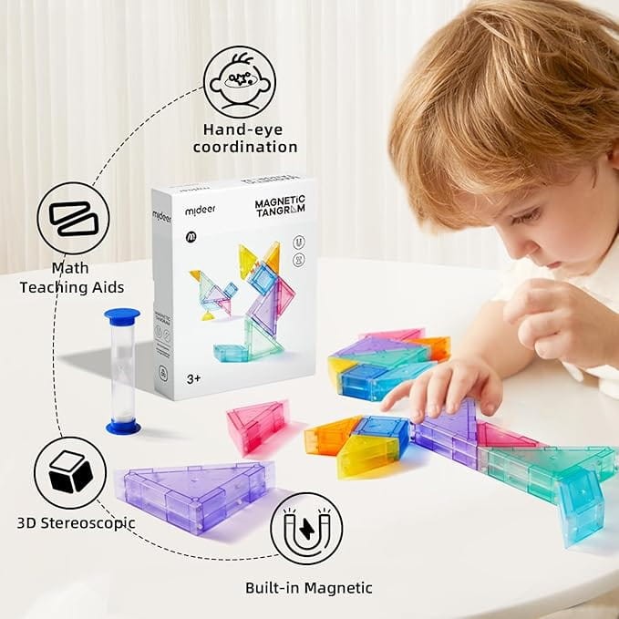 Tangram magnetyczny 3D z klepsydrą łamigłówka mideer
