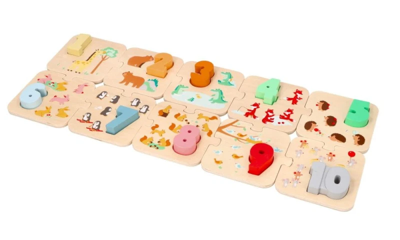 Nauka liczenia puzzle 3D zwierzęta Lelin