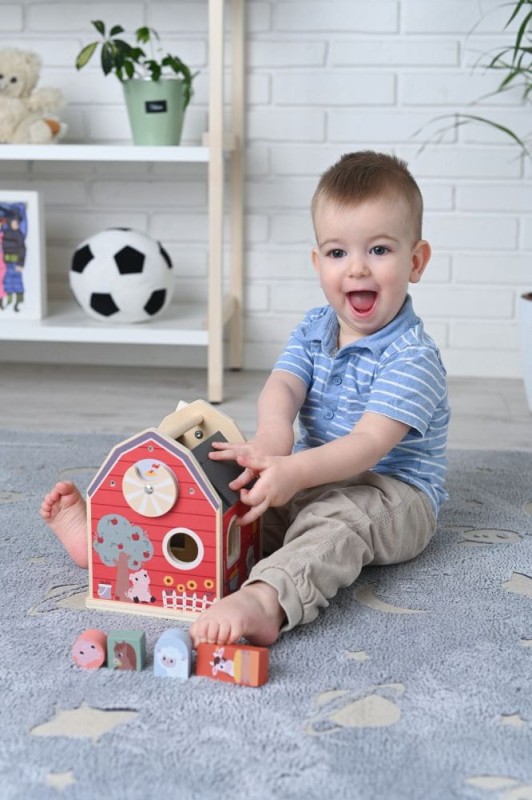 Sorter czerwona farma klocki zwierząt Adam Toys