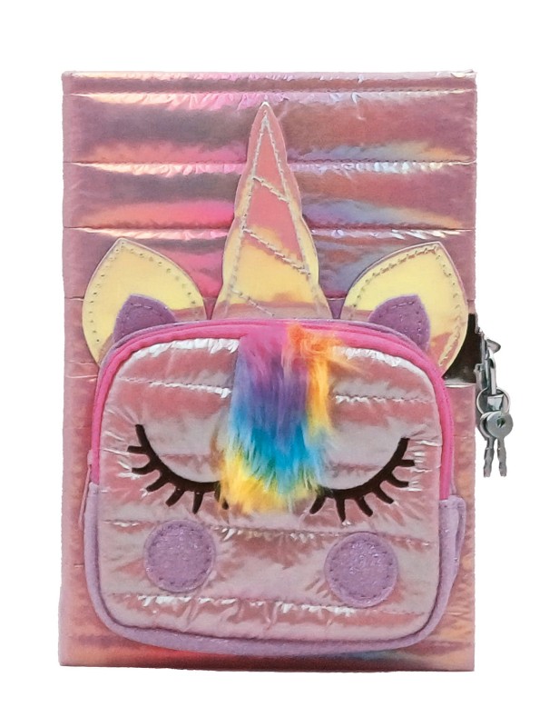 Pamiętnik na kłódkę Unicorn z kieszonką różowy ToysInn