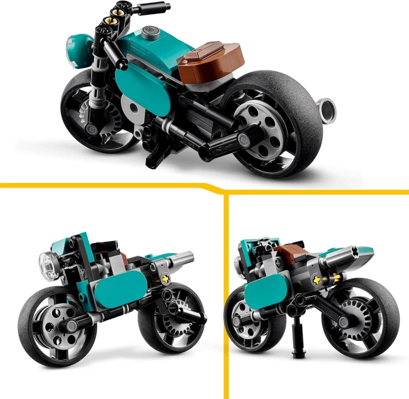 Motocykl vintage Lego Creator 3w1 rower, dragster 31135