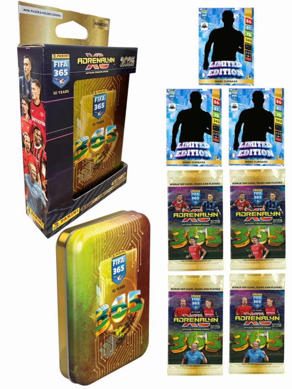 Mini Puszka 4 Saszetki 3 Karty Limited Piłkarskie FIFA 365 2025 ADRENALYN XL PANINI