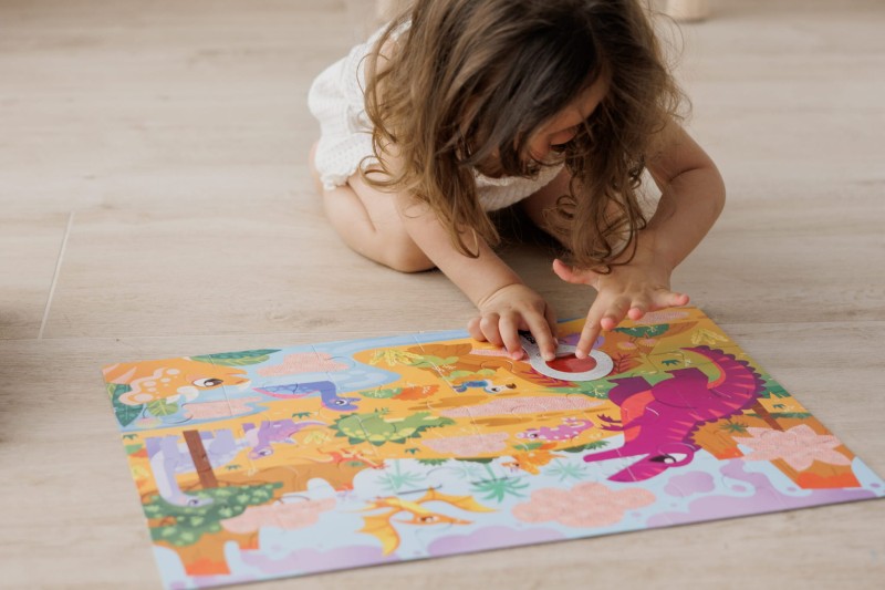 Puzzle z lupą tajemnicze Dinozaury Ludattica