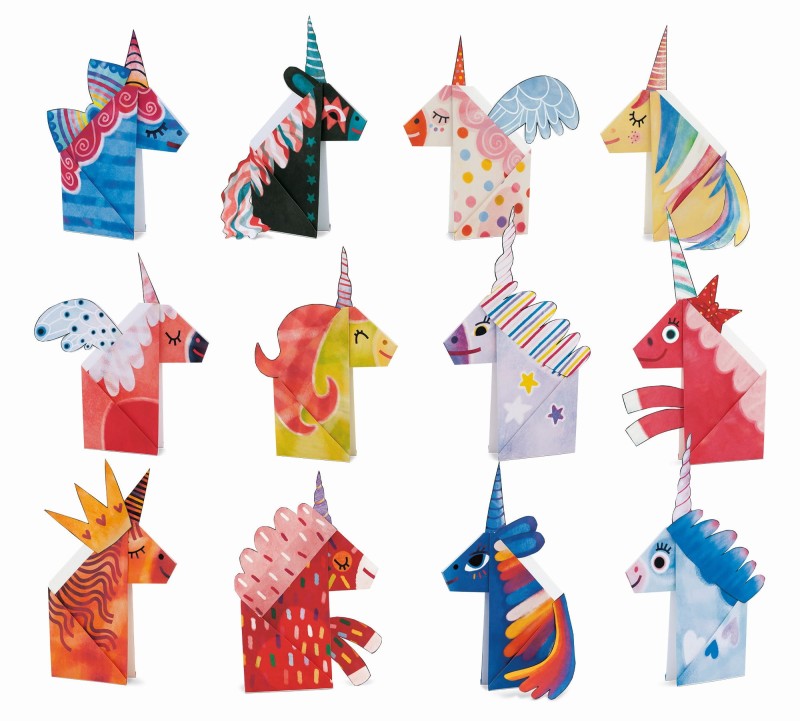 Origami Jednorożce 12 kartek i dekoracje Ludattica