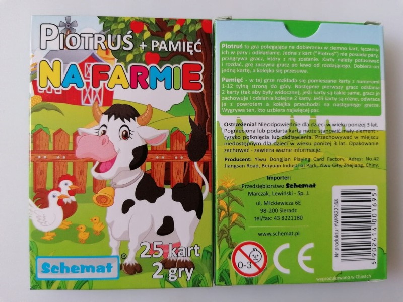 Karty Piotruś i Pamięć na farmie, 2 gry