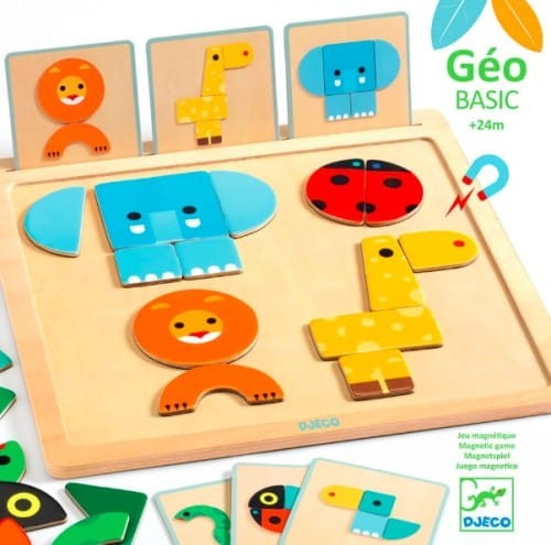 Magnetyczna Układanka Drewniana GEO BASIC - Djeco
