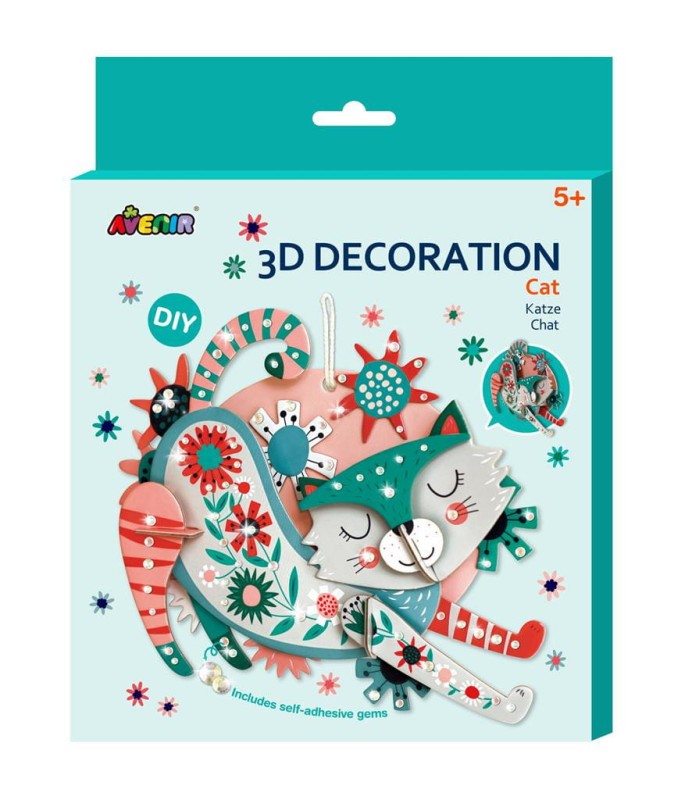 Dekoracja 3D kot zrób sam DIY Avenir