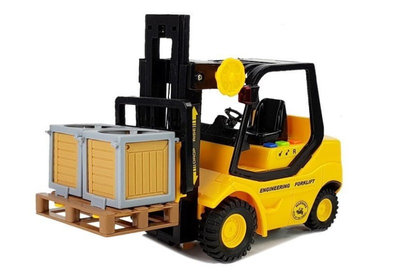 Wózek widłowy z napędem, paletą dźwięk światło Lean Toys