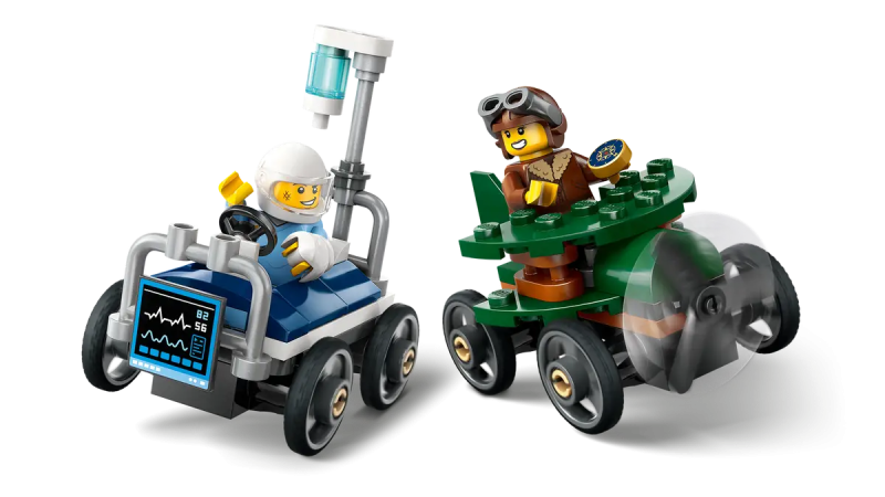 Lego 60459 Zestaw wyścigówek: samolot kontra łóżko szpitalne