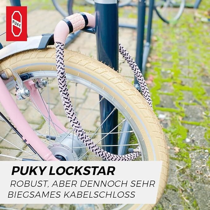 Zapięcie rowerowe na szyfr 70 cm Puky LOCKSTAR różowe