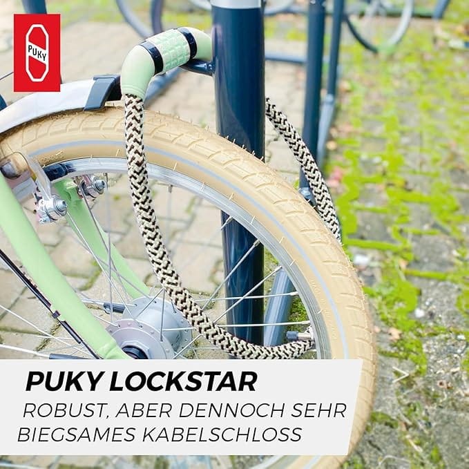 Zapięcie rowerowe na szyfr 70 cm Puky LOCKSTAR zielone