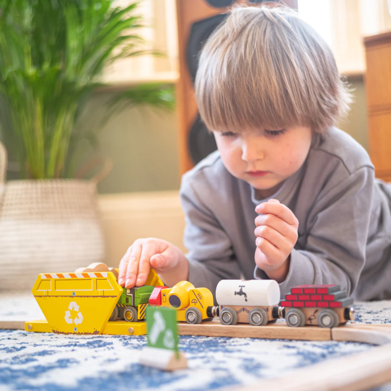 Żółty kontener recyklingowy Bigjigs Rail