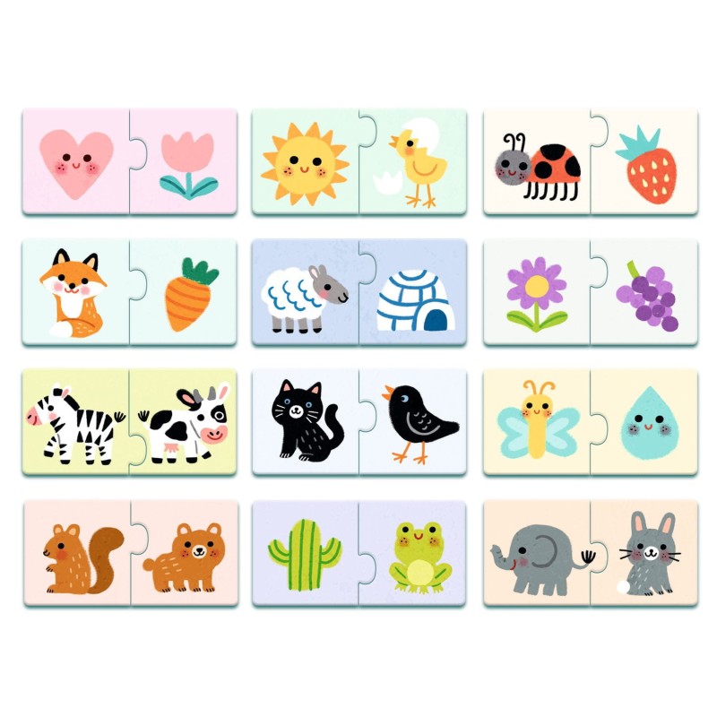 Puzzle dwuelementowe pary Kolory Djeco