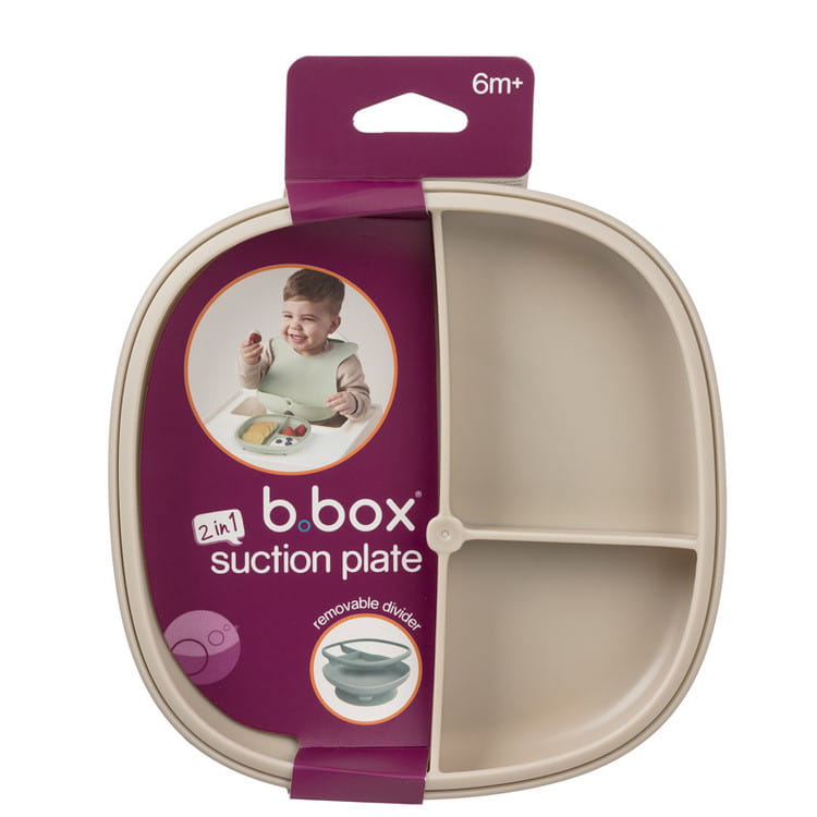 b.box talerzyk z przyssawką 2w1 beżowy