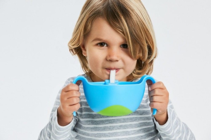 B.box miseczka na zupę 400ml ze słomką i pokrywką Bowl XL niebieska