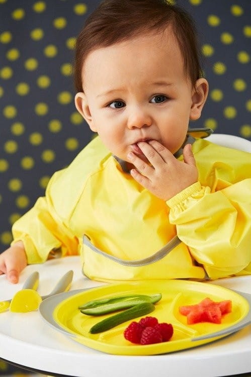 B.box - śliniak wodoodporny fartuszek z rękawami Smock Bib żółty