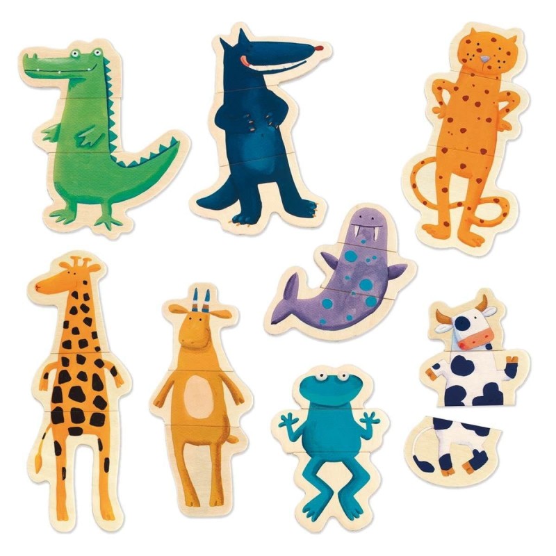 Puzzle magnetyczne Szalone Zwierzątka - Djeco