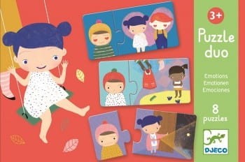Puzzle dwuelementowe Emocje - Djeco