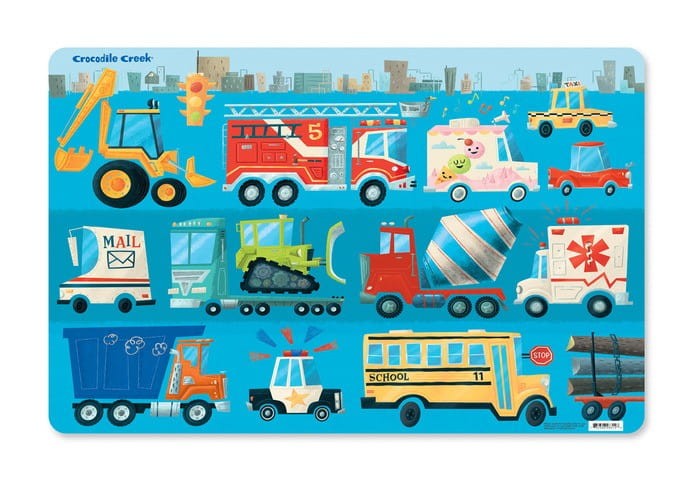 Dwustronna Podkładka na Stół Pojazdy - Crocodile Creek