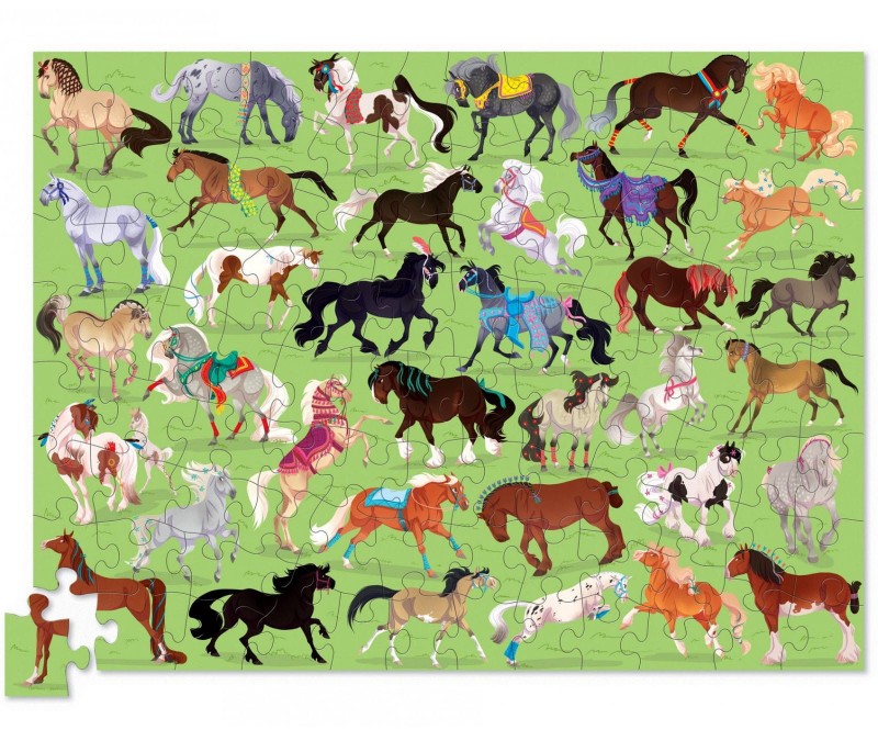Puzzle 100 el. w Tubie Konie - Crocodile Creek