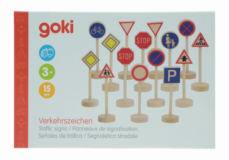 Znaki Drogowe Drewniane 15 szt. - Goki