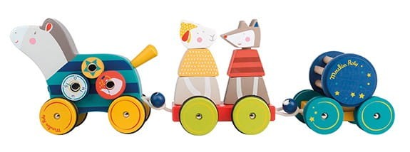 Koń do Ciągnięcia Pociąg z Klockami - Moulin Roty