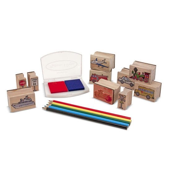 Stempelki Pojazdy z Tuszem i Kredkami - Melissa & Doug