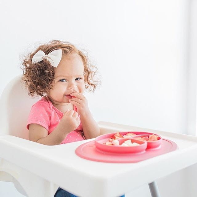 Silikonowy Talerzyk Podkładka 2w1 Różowy Mini Mat - ezpz