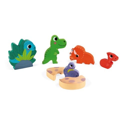 Układanka Drewniana z Figurkami Dinozaury - Janod