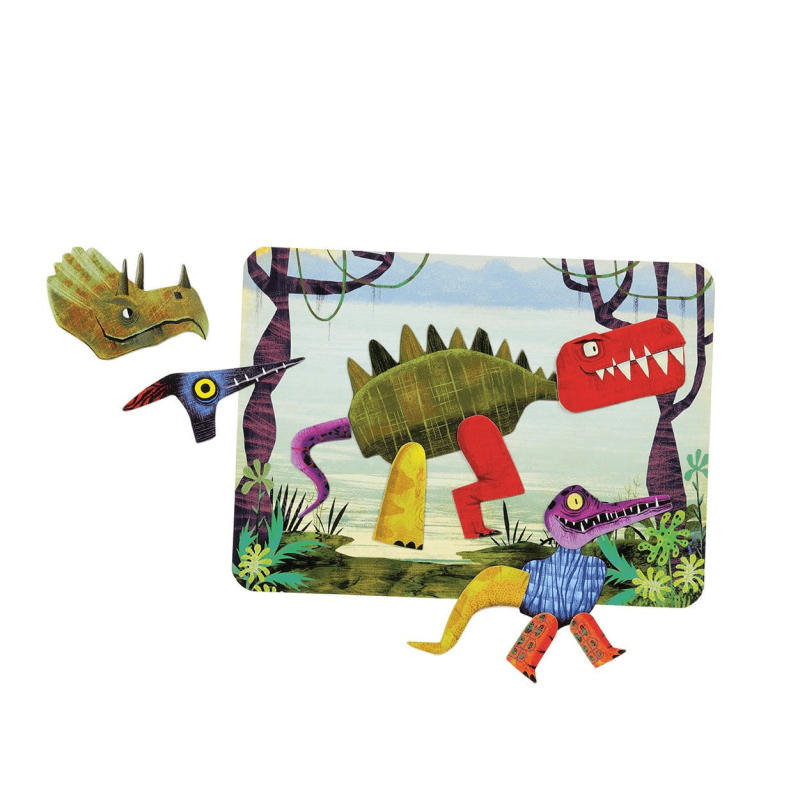 Magnetyczna Układanka w Pudełku Dinozaury - Mudpuppy