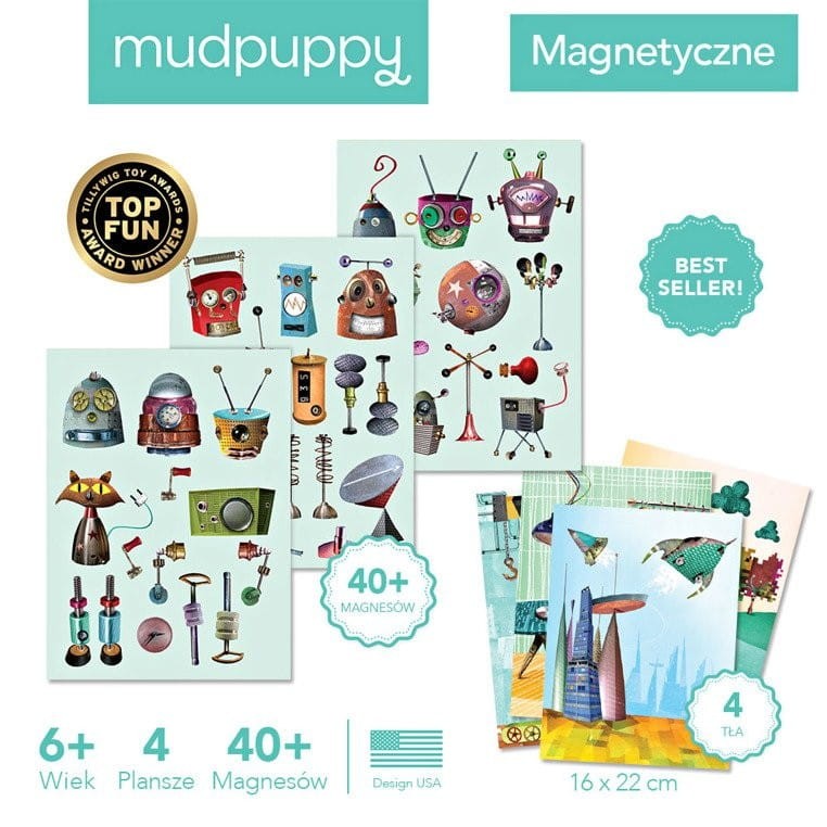 Magnetyczna Układanka w Pudełku Roboty - Mudpuppy