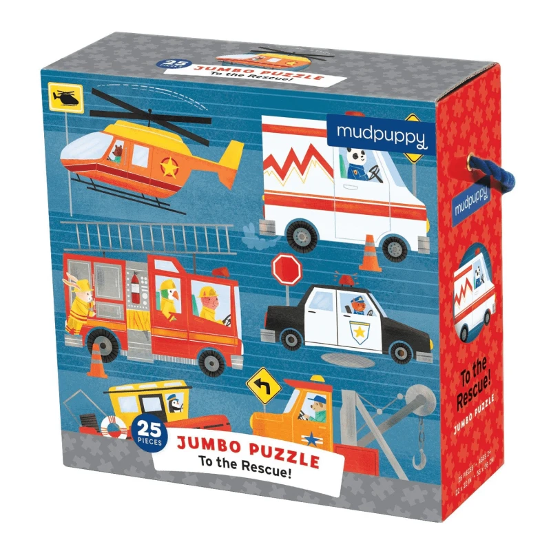 Puzzle Podłogowe Jumbo Pojazdy Ratunkowe 25 el. - Mudpuppy