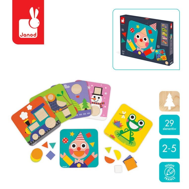 Układanka Drewniana Poznaję Kształty Figury - Janod