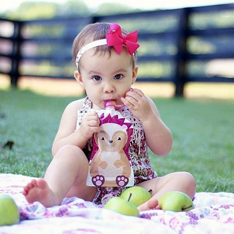 Saszetki Tubki do Karmienia Wielorazowe Yellow Red - ChooMee