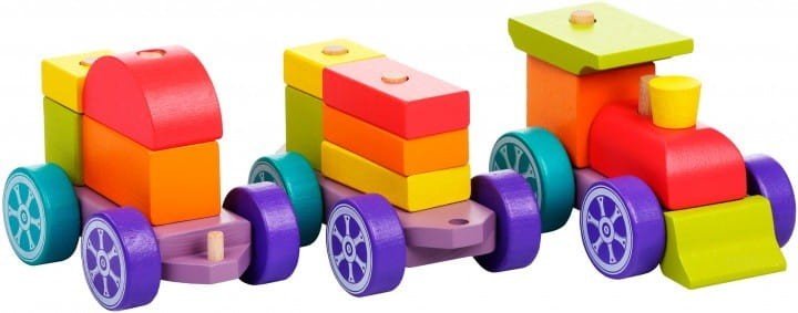 Drewniany Pociąg z Klockami - Cubika