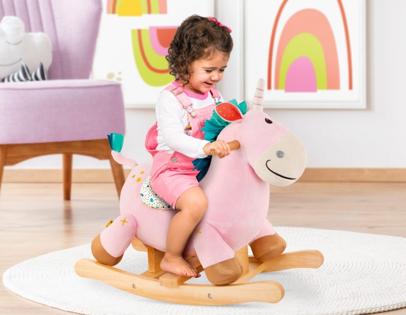 Pluszowy Jednorożec na Biegunach Rodeo Rocker Dilly Dally – b.toys