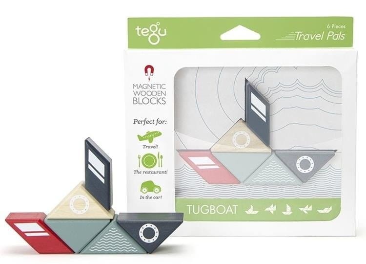 Drewniane klocki magnetyczne Travel Pals Holownik - Tegu