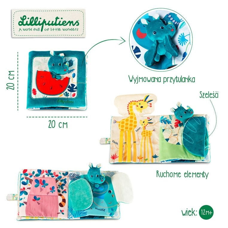 Miękka Książeczka Aktywizująca z Przytulanką Nosorożec Marius - Lilliputiens
