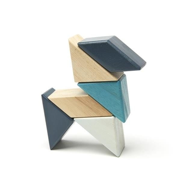 Drewniane klocki magnetyczne Prism Pocket Pouch Blues - Tegu