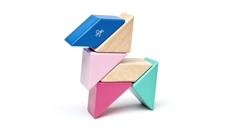 Drewniane klocki magnetyczne Prism Pocket Pouch Blossom - Tegu