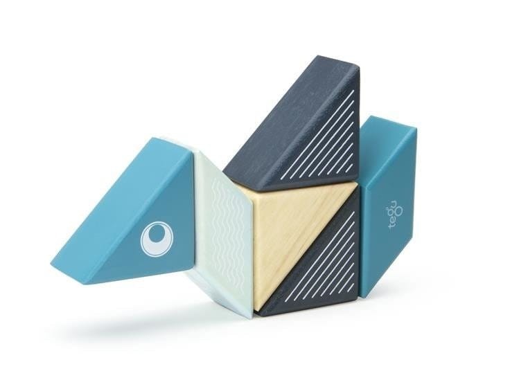 Drewniane klocki magnetyczne Travel Pals Wieloryb - Tegu